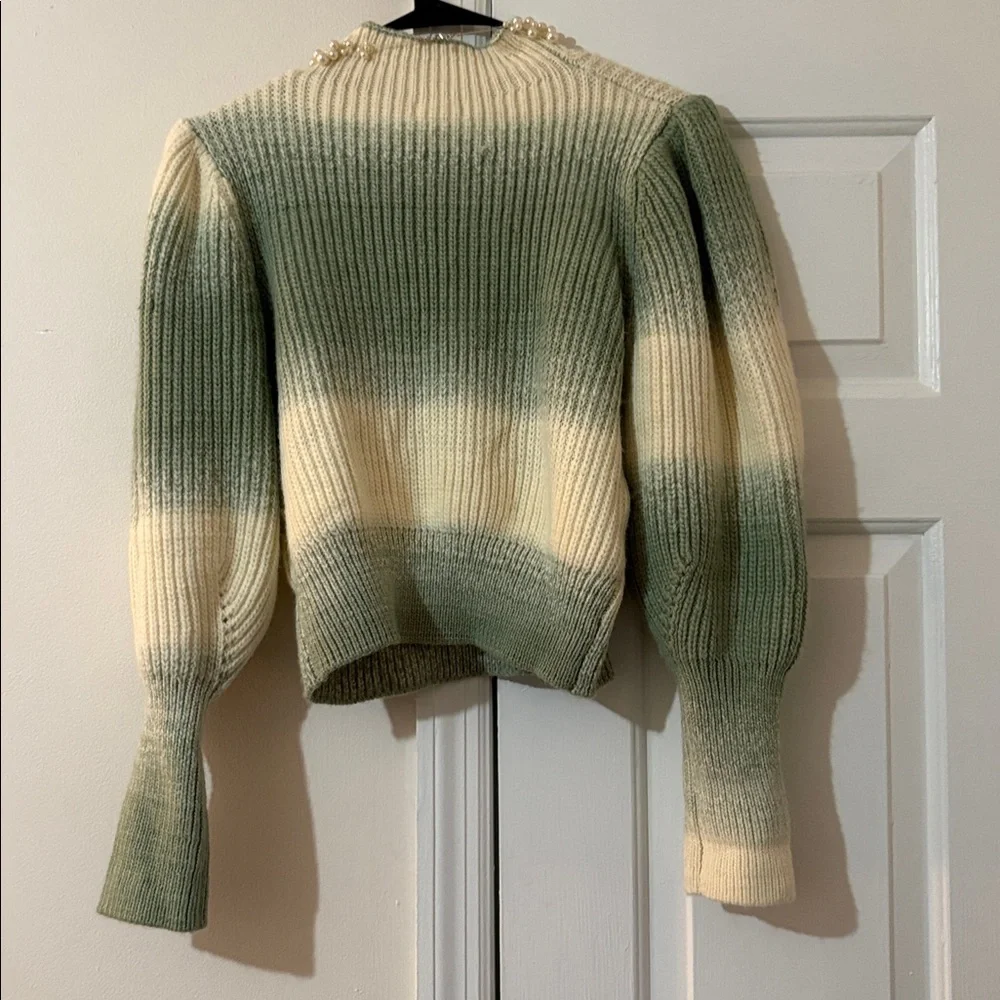 It's Our Time Cream and Green Turtleneck Sweater - Picture 4 of 12